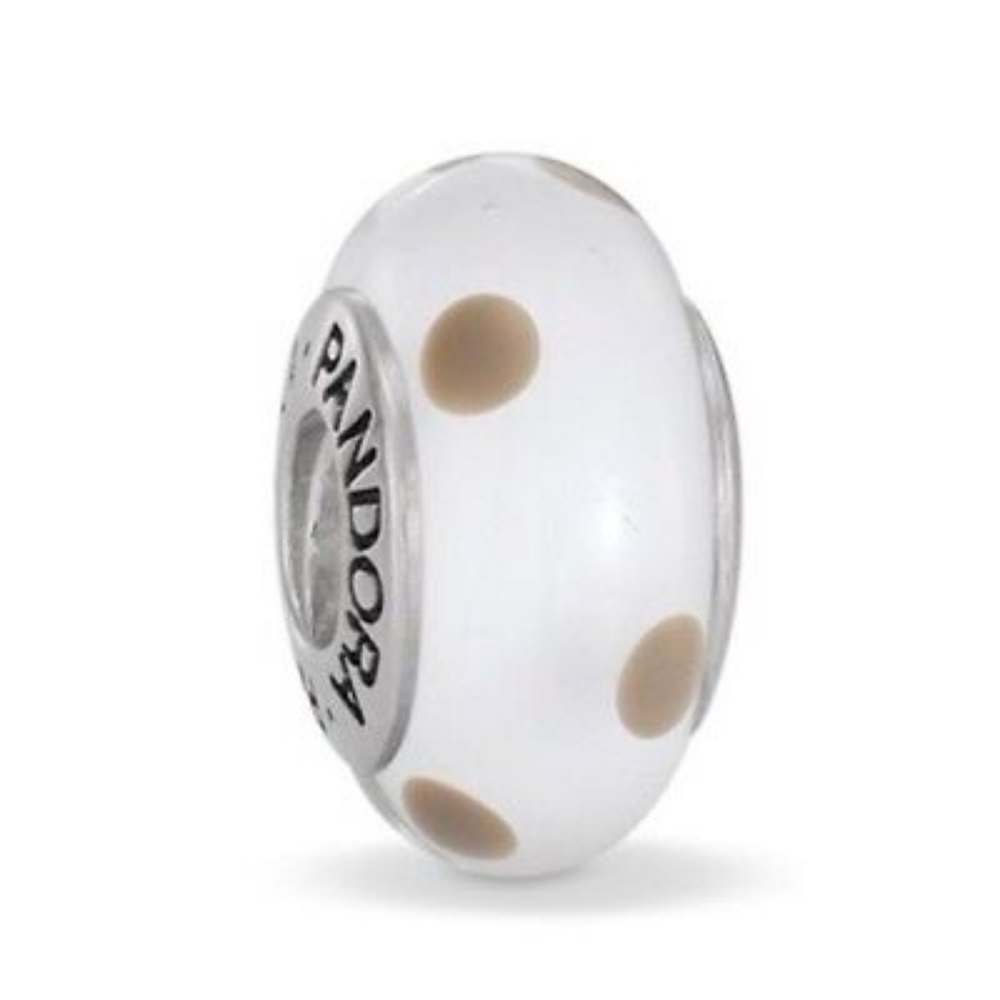 Pandora white polka dot bead
